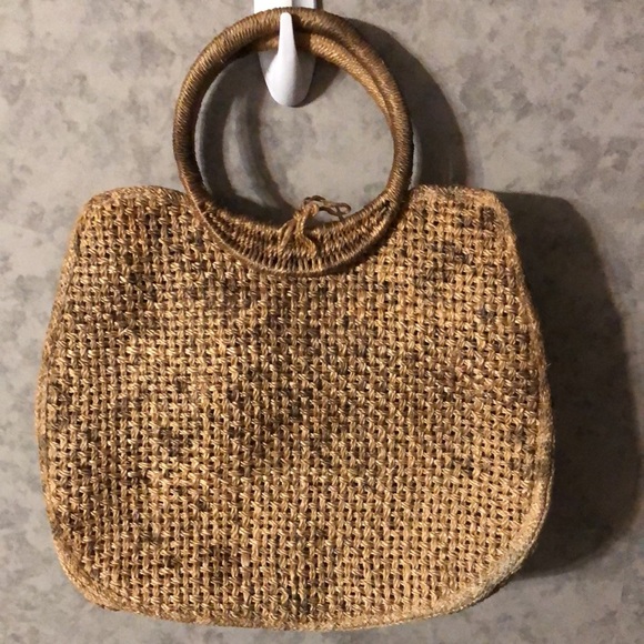 HP 10/22/23 Vintage 50’s 60’s Hand Woven Straw Purse w/ Floral Design - Picture 6 of 15